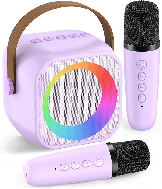 Karaoke Machine for Kids Adults, Karaoke Toys Gifts for Girls Boys, Portable Bluetooth Speaker with Wireless Microphone, Birthday Gifts for Girls Boys Ages 4, 5, 6, 7, 8, 9, 10, 12+ Years Old-CubbioJoy