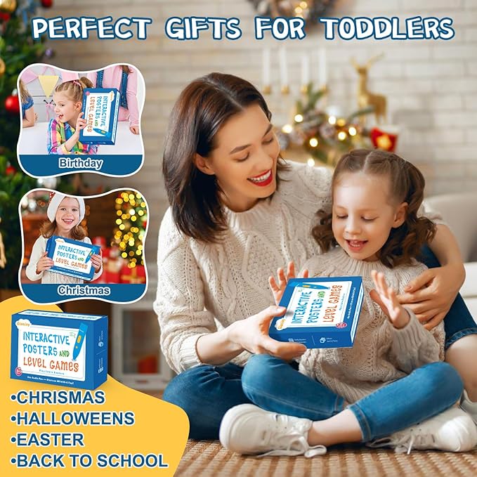 Bilingual Interactive for Kids Talking USA Map Alphabet Poster for Toddlers Learning and Educational Toys,Talking Educational Chart for Ages 3 to 12 Years Old,Learning ABC Letters for Preschool/Gift-CubbioJoy