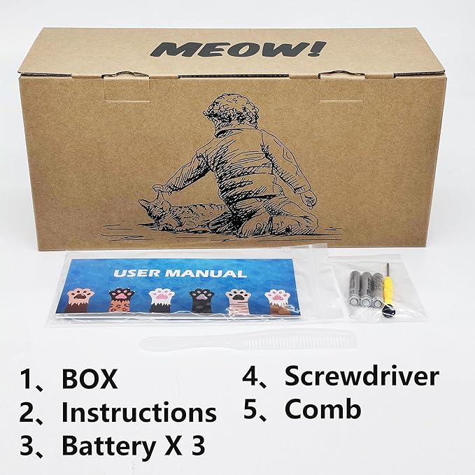 Blinks, Meows & Purrs Realistic Stuffed Cat Interactive Companion Robot Pets 14"-CubbioJoy