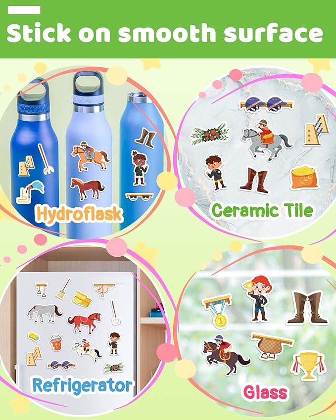 Benresive Reusable Sticker Book for Toddlers 2-4 Years, Fun Travel Stickers for Kids, Waterproof Sticker Books for Toddlers 1-3, Crafts Activities for Todddlers 1-3 2-4 3-5 - Riding-CubbioJoy