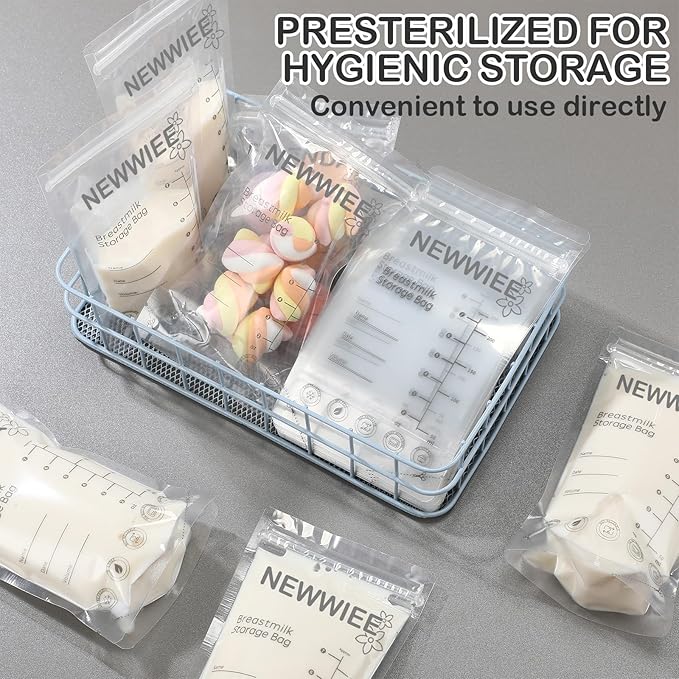 600 Count Breastmilk Storage Bags 7oz Breast Milk Bags for Breastfeeding Self Standing Breastmilk Storing No Leak Double Seal Freezer Storage for Refrigeration and Freezing(Gray)-CubbioJoy