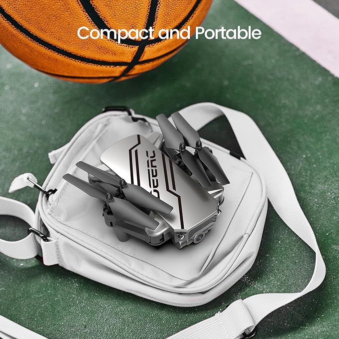 DEERC D20 Mini Drone for Kids with 720P HD FPV Camera Remote Control Toys Gifts for Boys Girls with Altitude Hold, Headless Mode, One Key Start Speed Adjustment, 3D Flips 2 Batteries, Silver-CubbioJoy