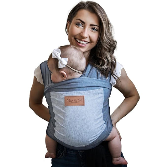 Baby Wraps Carrier Newborn to Toddler – Soft, Hands-Free & Stretchy – Cotton – Ergonomic, Breathable, Machine Washable – Newborn Baby Sling Carrier – Adjustable Fit (8-35 lbs)-CubbioJoy