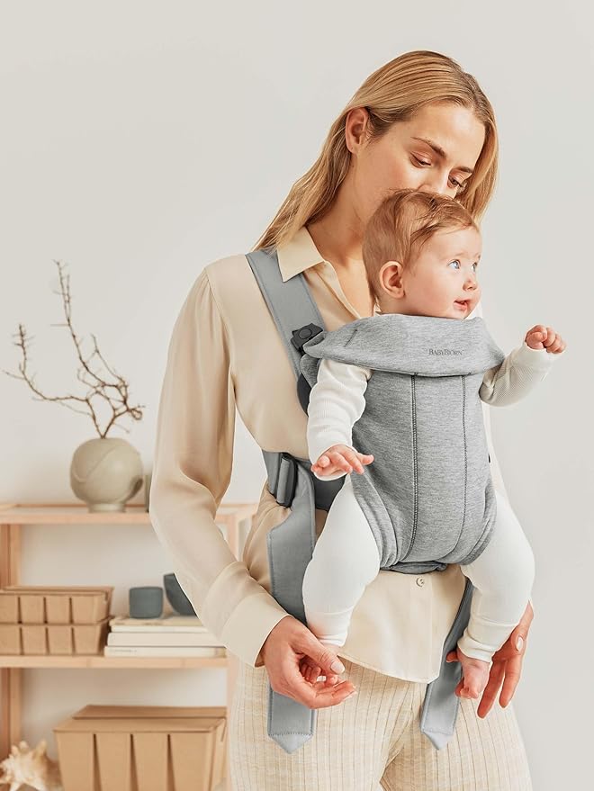 BabyBjörn Baby Carrier Mini, Light Gray, 3D Jersey | Infant Carrier (7-25 lbs), Ergonomic, Easy-to-Use-CubbioJoy