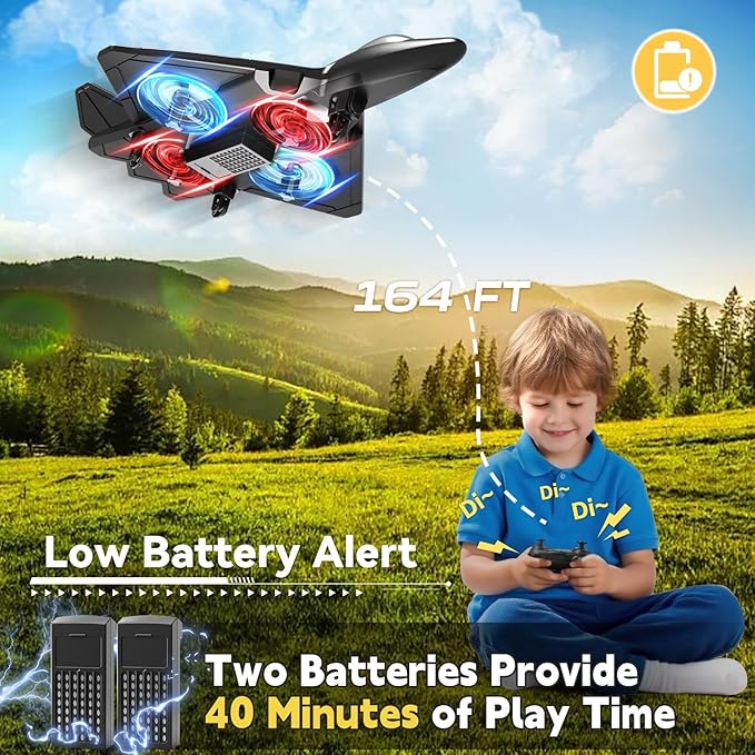 4DRC V31 Foam RC Planes Remote Control Airplanes for Kids Adults 4-7 8-16, Remote Control Planes Fighter Jet with Light, 360° Flip Fighter Jet Toy, Gravity Sensing, Stunt Roll, Gifts for Kids Boys-CubbioJoy