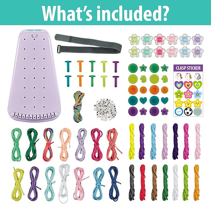 Chilpals Friendship Bracelet Making Kit for Girls,Arts and Crafts for Kids Ages 8-12,Birthday Gifts Ideas for Girl 7 8 9 10 11 Year Old - 2 in 1 Bracelets String Maker Toys Set (Purple)-CubbioJoy