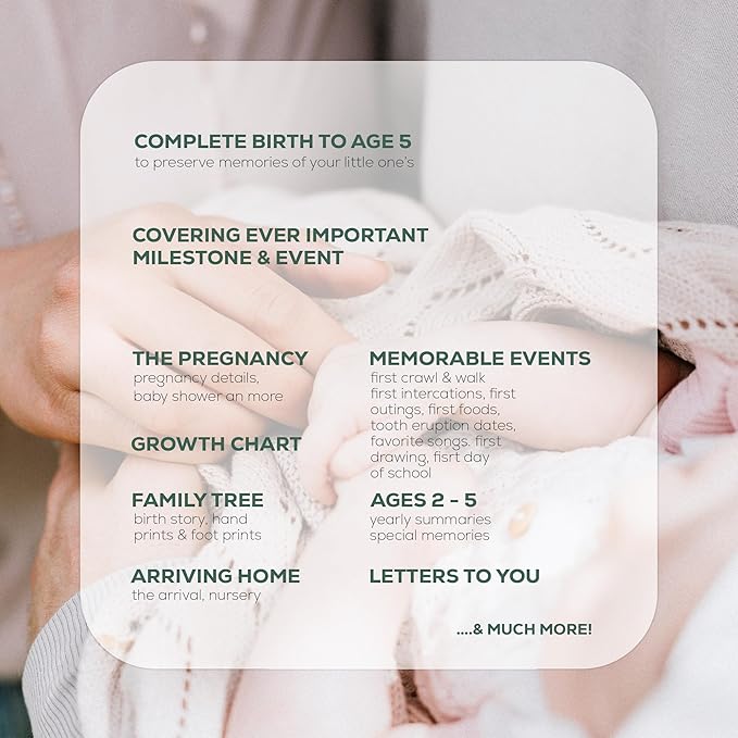 Baby's First Years Book, Baby Memory Book Gender Neutral, Baby Diary Record Book, Baby First 5 Years Book, Baby Book Memory Keepsake, Personalized Books for Baby, Baby First Milestones Book-CubbioJoy