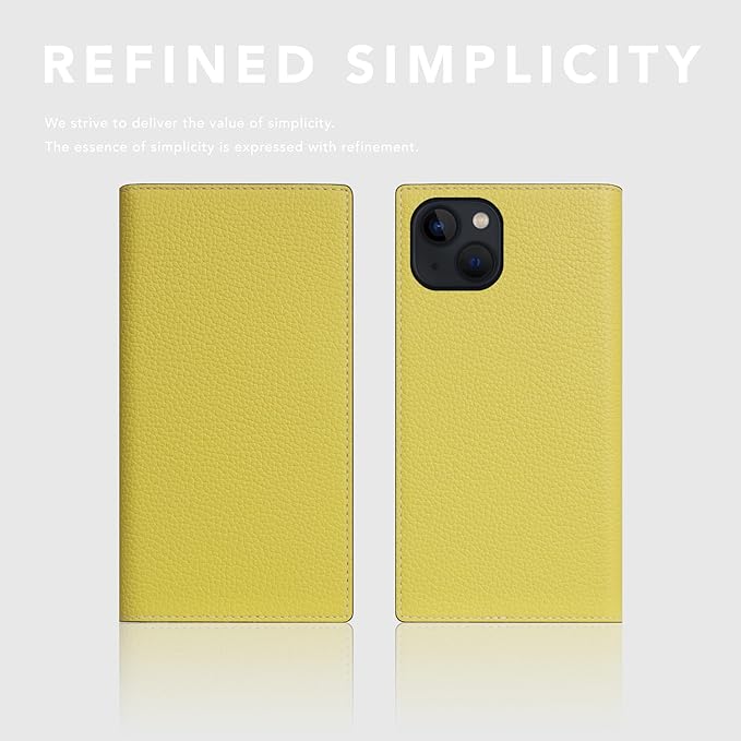 D8 Neon Full Grain Leather Wallet Case for iPhone 15 Plus - [2-in-1] Handcrafted Detachable Diary Style with Magnetic MagSafe Back Cover, Gift Box Included (Lemon)-CubbioJoy