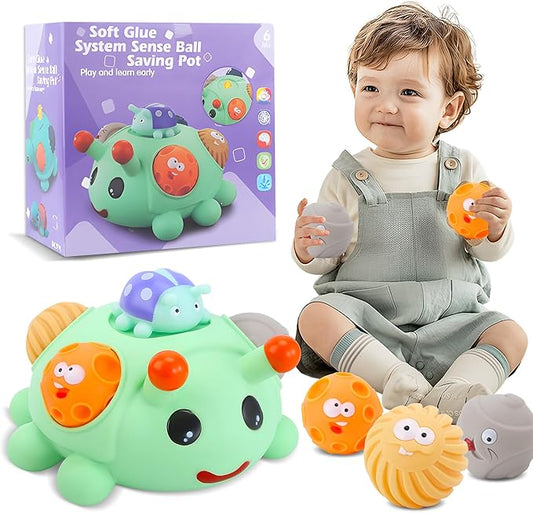 Baby Sensory Toys Montessori Balls for Toddlers 1-3, Perfect Teething Gift, Sensory Balls in Ball for Babies 6-12 Months, Promotes Hand-Eye Coordination, Fine Motor Skills-CubbioJoy