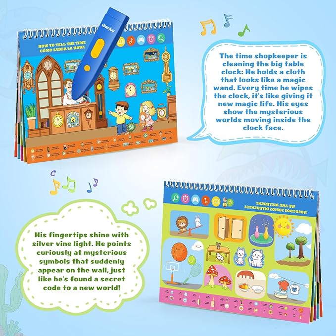 Interactive Search and Find Activity Books for Kids Ages 3-5, Toddler Travel Games Toys for Car Airplane, Road Trip Activities for Kids 4-8, Educational Preschool Learning Toys Gift with a Talking Pen-CubbioJoy