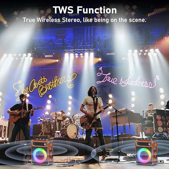 Karaoke Machine with 2 Wireless Microphones,【Upgraded 6.5"Woofer & 2"Tweeter】Portable Bluetooth 5.3 Karaoke Speaker, PA System with Bass/Treble/Echo Adjustment, Supports USB/AUX/TF/TWS for Home Party-CubbioJoy