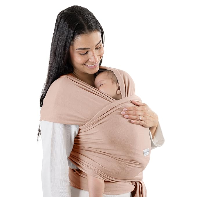 Comfy Cubs Baby Wrap Carrier - Soft & Secure Fit Cotton Blend Baby Carrier Newborn to Toddler - Hands-Free & Lightweight Infant Wrap - Adjustable, One Size Fits All Toddler Sling - Blush-CubbioJoy