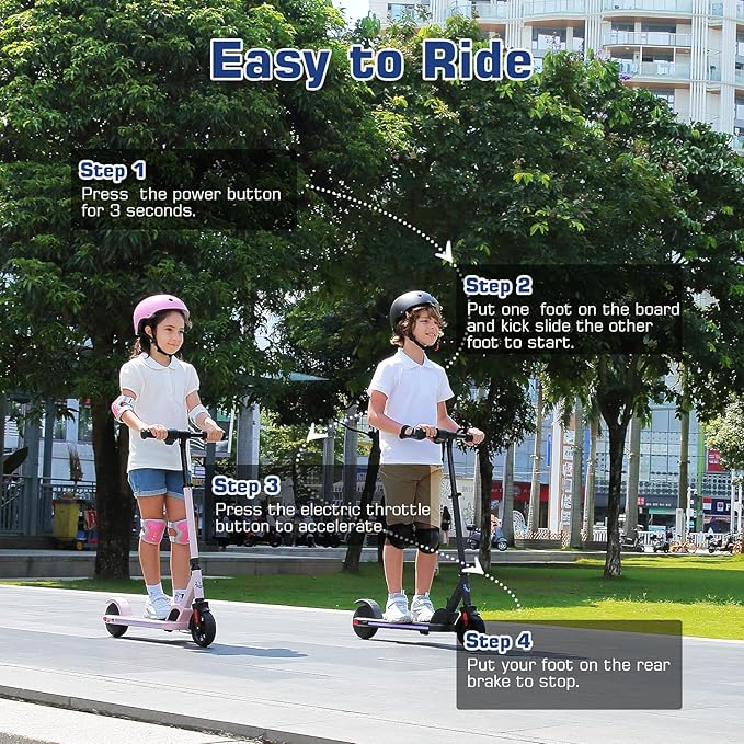 Caroma Electric Scooter for Kids Ages 6-12,150W/180WMotor,10 MPH Max Speed & 7 Miles,Colorful Lights,Adjustable Height & Speed,LED Display,Foldable Kids Electric Scooter 132 Lbs Max Load,Idea Gift-CubbioJoy