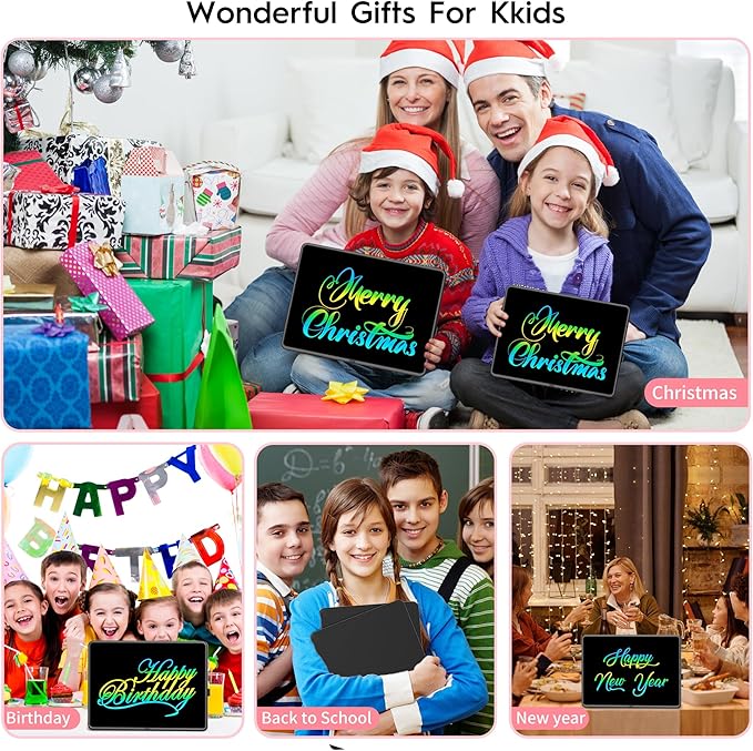 15 Inch LCD Writing Tablet for Kids, Large Kids Drawing Pad, Rechargeable Drawing Tablets, Drawing Supplies Toys Gifts for 3-8 Year Old Girls Boys, Black Drawing Board-CubbioJoy