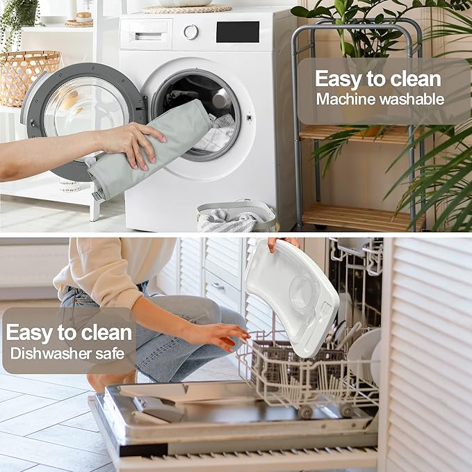 Baby Travel Booster Seat with Double Tray, BabyBond Upgraded Toddler Portable Baby Chair, Booster Seat for Dining Table, Stable and Foldable Booster Baby Chair for Indoor/Outdoor (Grey Lion)-CubbioJoy