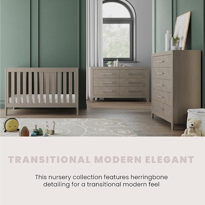 Child Craft Kieran 3 in 1 Convertible Crib, Baby Crib Converts to Day Bed, Toddler Bed, 3 Adjustable Mattress Positions, Non-Toxic, Baby Safe Finish (Crescent Gray)-CubbioJoy