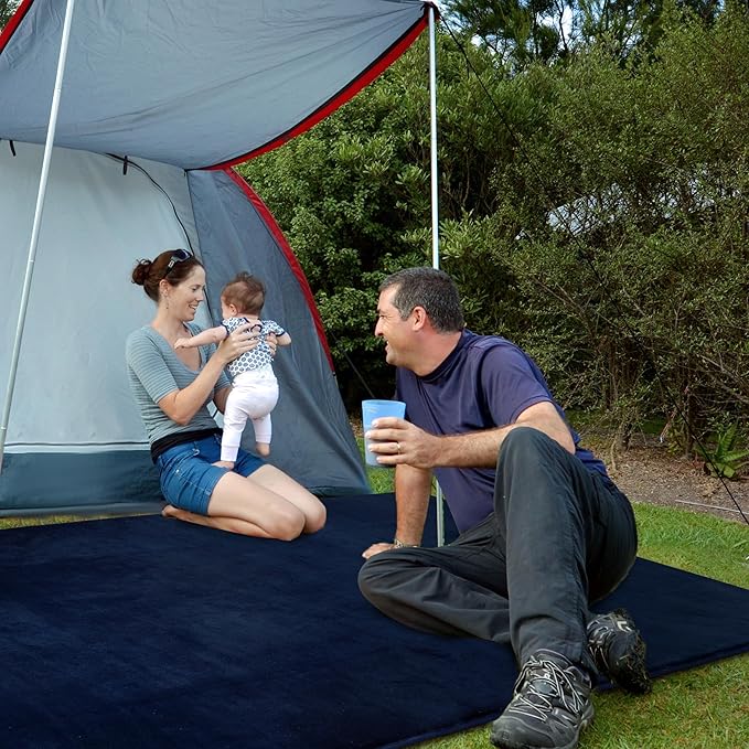 BALAPET Thick Memory Foam 50x50 Play Mat for Playpen, Super Soft Velvet Portable Baby Playpen Mat for Kids Toddler Crawling and Play, Non-Slip Bottom Playmat, Navy Blue-CubbioJoy