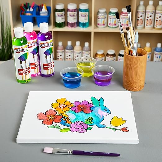 Colorations LW18 Liquid Watercolor Paint, 8 fl oz, Set of 18, Non-Toxic, Painting, Kids, Craft, Hobby, Fun, Water Color, Posters, Cool effects, Versatile, Gift-CubbioJoy