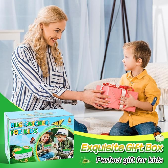 2Sets Bug Catcher for Kids - Sturdy Kids Bug Catching Kit Gifts with Collector Butterfly Net Tweezer, Bugs Habitat Outdoor Explorer Kit for Age 3 4 5 6 7 8, 8Pcs-CubbioJoy