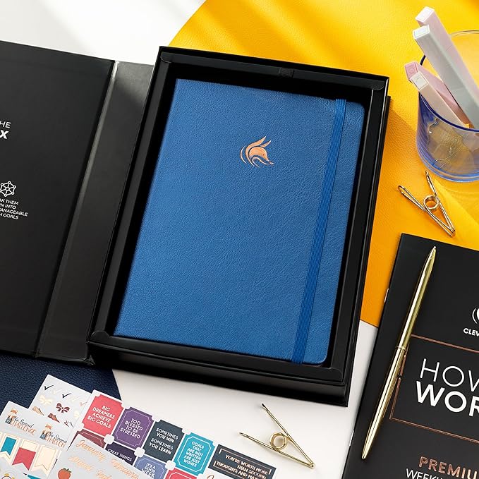 Clever Fox Planner Premium Edition – Undated Luxurious Weekly & Monthly Planner to Increase Productivity and Hit Your Goals – Organizer – Start Anytime, A5, Lasts 1 Year, Mystic Blue (Weekly)-CubbioJoy