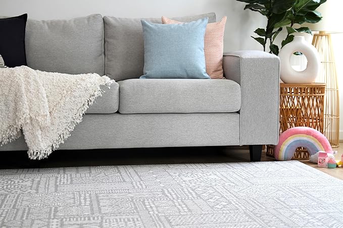 Cushmat Stylish Reversible Foam Play Mat (Large, Explorer - Gray Sand) - Soft, Waterproof, Durable Play mat for Infants, Babies, Toddler, Kids & Grownup - 6.5ft x 4.5ft-CubbioJoy