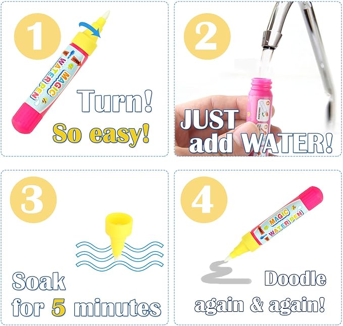 Coolplay Water Coloring Cards Learning Number Shape Color Toddler Girl Toy Water Paint Cards Airplane Activities for Kids Toy-CubbioJoy