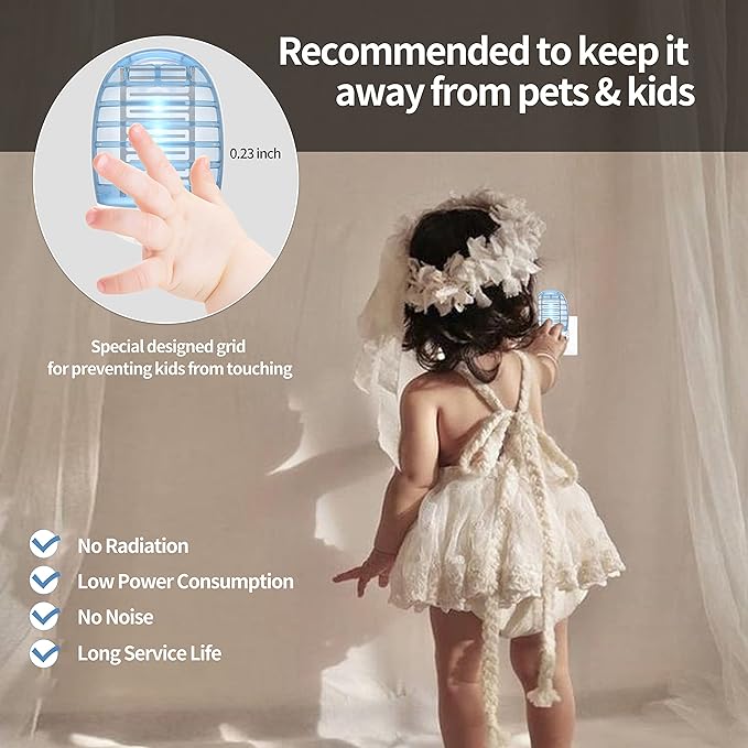 Indoor Bug Zappers, Fly Traps for Indoors, Insect Traps for Home Mosquito Killer for Kids & Pets, Home, Kitchen, Bedroom, Baby Room, Office (2 Packs)-CubbioJoy