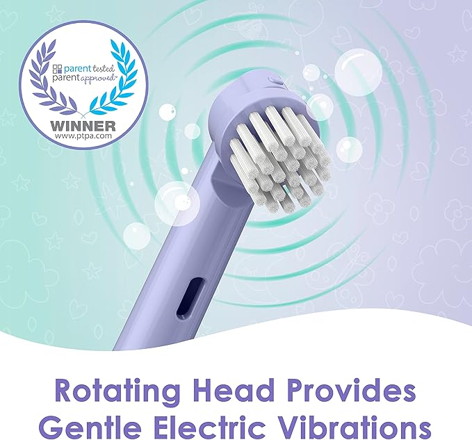 Brusheez Kids’ Electric Toothbrush Set - Safe & Effective for Ages 3+ - Parent Tested & Approved with Gentle Bristles, 2 Brush Heads, Rinse Cup, 2-Minute Timer, & Storage Base (Luna The Llama)-CubbioJoy