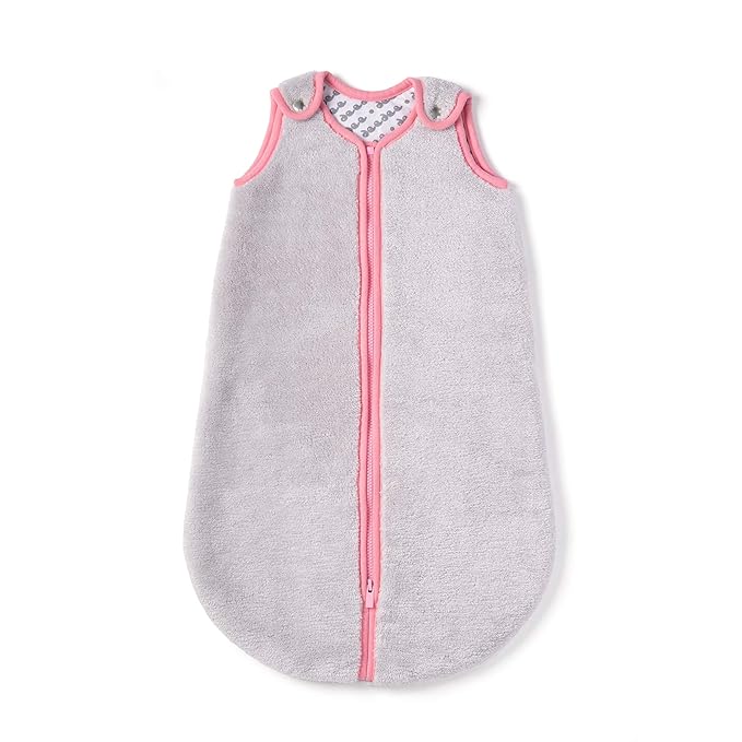 baby deedee Sleep Nest Teddy Baby Sleeping Bag, Gray Bubble Gum, Small (0-6 Month) (168)-CubbioJoy
