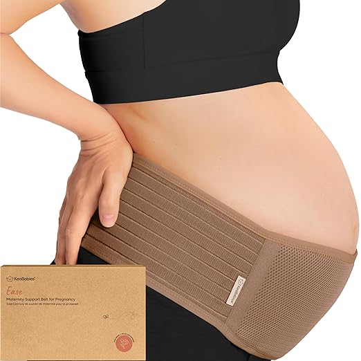 KeaBabies Maternity Belly Bands for Pregnant Women - Soft & Breathable Pregnancy Belly Support Band, Adjustable Maternity Belt for Back, Pelvic Support, Comfortable, Easy to Use (Warm Tan, M/L)-CubbioJoy