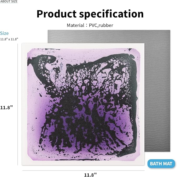 Art3d Baby Sensory Water Mats for Autistic Children (11.8"x11.8" Square, 4 Tiles, Blue-Red,Blue-Yellow,Orange-Red,Purple-Black)-CubbioJoy