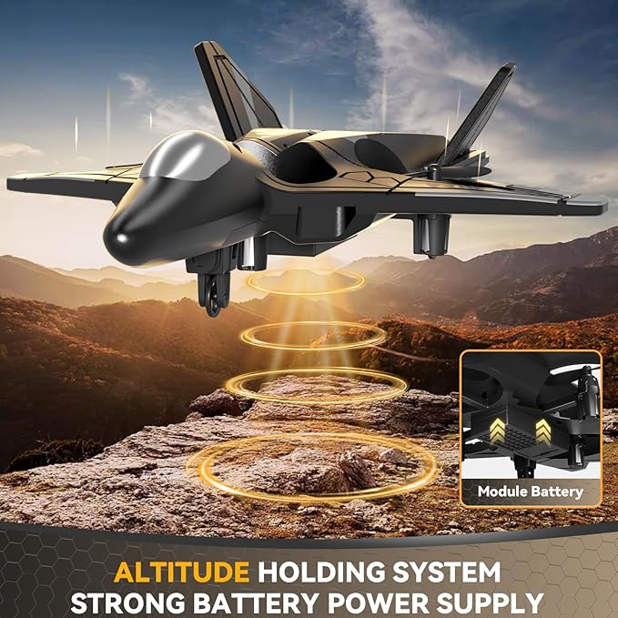 4DRC V31 Foam RC Planes Remote Control Airplanes for Kids Adults 4-7 8-16, Remote Control Planes Fighter Jet with Light, 360° Flip Fighter Jet Toy, Gravity Sensing, Stunt Roll, Gifts for Kids Boys-CubbioJoy