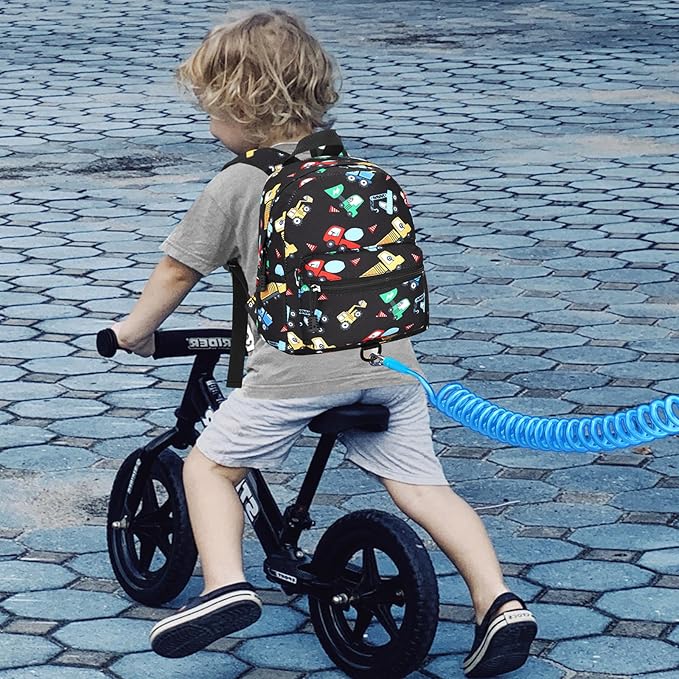 Accmor Toddler Harness Backpack Leash, Cute Excavator Kids Backpack with Anti Lost Wrist Link, Mini Child Backpack Wristband Tether Strap and Protection Leashes for Boys Aged 1-3 Years-CubbioJoy