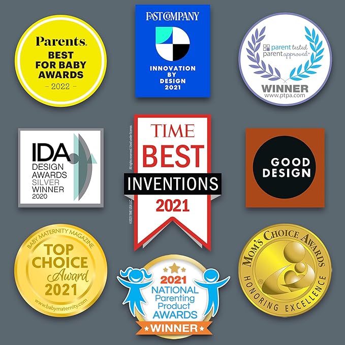 Chicco Duo Newborn Hybrid Baby Bottle Starter Gift Set with Invinci-Glass Inside and Plastic Outside | Dishwasher, Bottle Warmer, and Electric Sterilizer Safe | Intui-Latch Nipple | Clear/Grey-CubbioJoy