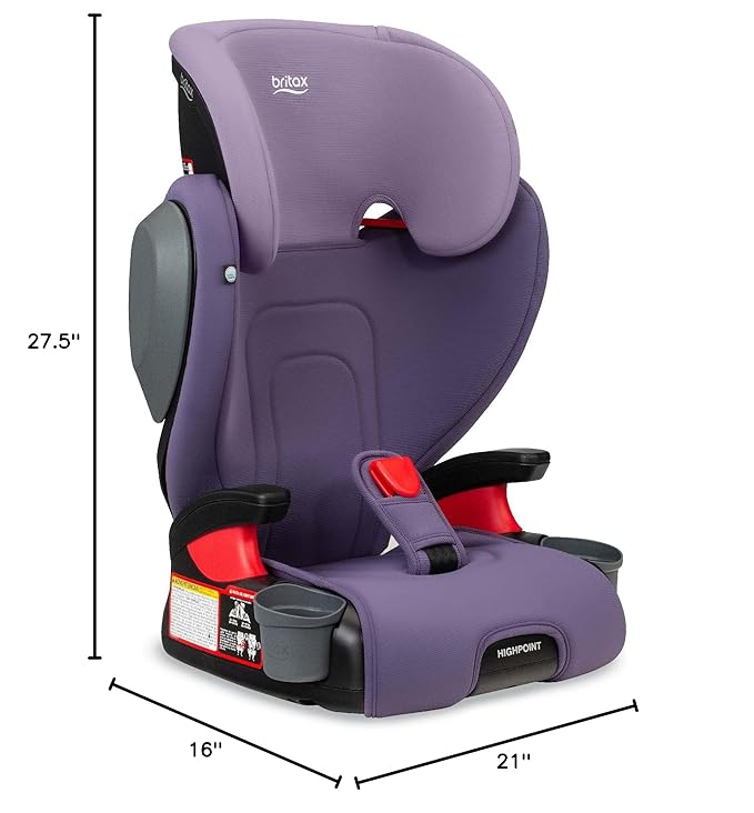Britax Highpoint Backless Belt-Positioning Booster Seat, SafeWash Purple Ombre-CubbioJoy