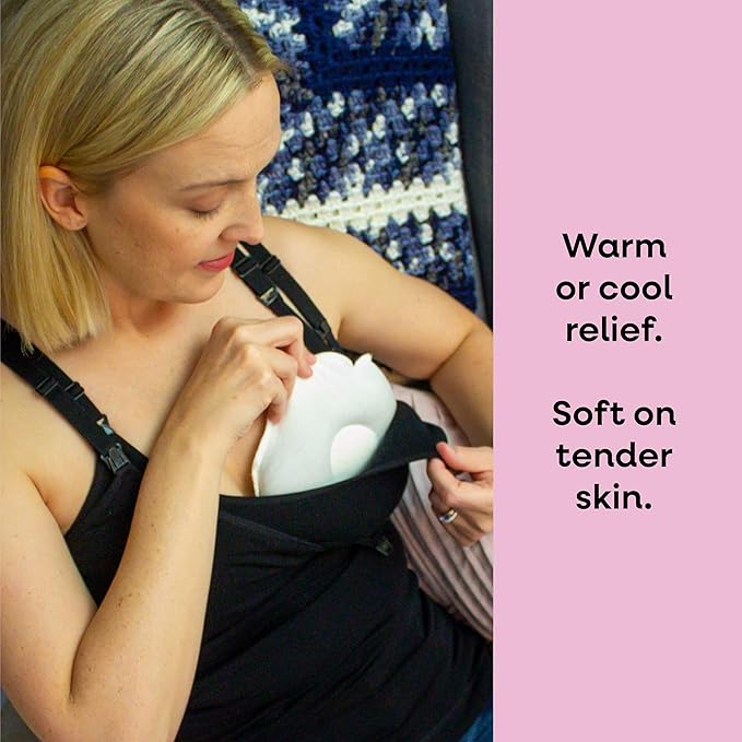 Bamboobies Soothing Nursing Pillows, Daytime Nursing Pads - Reusable, Hot Cold Compress for Breastfeeding- Discreet Leak-Proof Washable Pads for Breastfeeding - 2 Compress Pads, 2 Nursing Pads-CubbioJoy