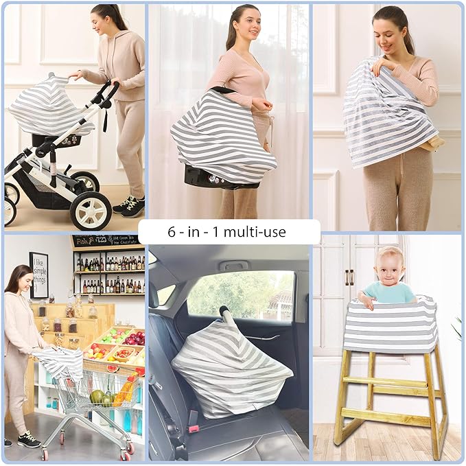 Car Seat Cover for Babies - Multi-use Carseat Canopy Cover, Car Seat Covers, Infant Boys and Girls Shower Gifts-CubbioJoy