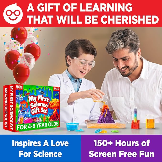 Doctor Jupiter My First Science Gift Set for Kids Ages 4+ | Set of My First Science Kit & Amazing Science Kit | Birthday Gift Ideas for 4-5-6-7-8 Year Old Boys & Girls | STEM Learning & Education Toys-CubbioJoy