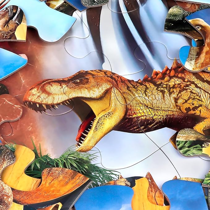 Jumbo Floor Puzzle for Kids,48 Piece Waterfall Dinosaur Large Jigsaw Puzzles, Fun Preschool Educational Toy for Toddlers Ages 3-5,Gift for Boy Girl Ages 4-8-CubbioJoy