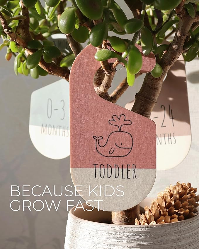 Baby Clothes Dividers For Closet - Wooden Baby Clothes Organizer Dividers for Boy & Girl, 8 Baby Closet Dividers by Size - Ideal Clothing Organizers-CubbioJoy