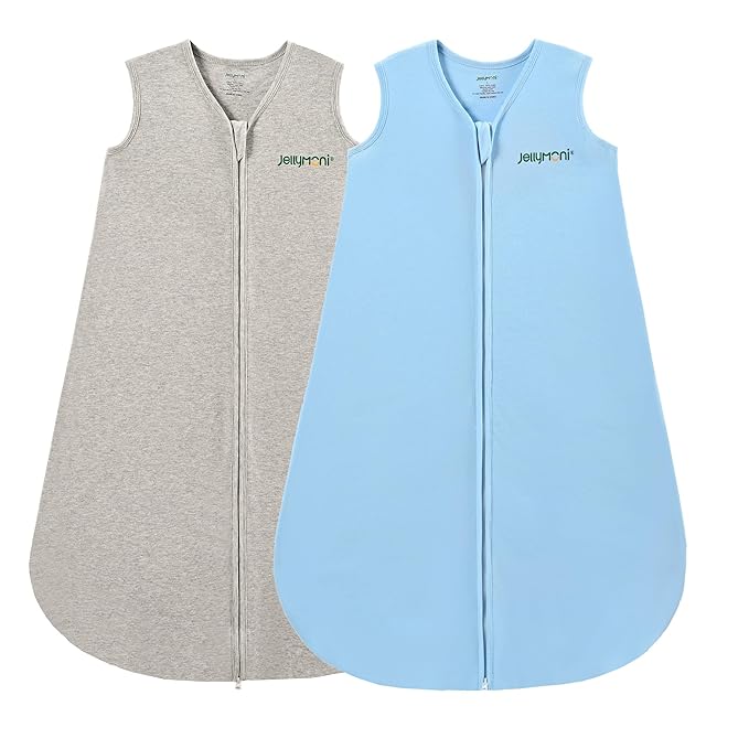 JELLYMONI Baby Sleep Sack 18-24 Months 100% Cotton Wearable Blanket, 0.5 TOG Soft Lightweight Toddler Sleeping Sack 3 Pack 2-Way Zipper Newborn Sleep Sacks-CubbioJoy