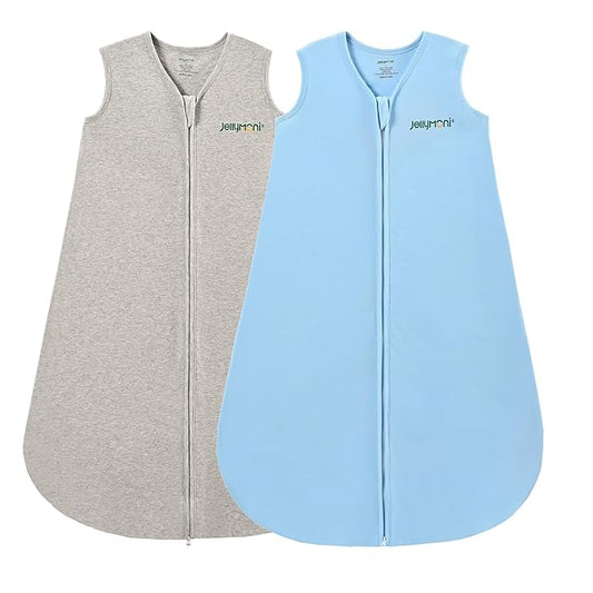 JELLYMONI Baby Sleep Sack 6-12 Months 100% Cotton Wearable Blanket, 0.5 TOG Soft Lightweight Toddler Sleeping Sack 3 Pack 2-Way Zipper Newborn Sleep Sacks-CubbioJoy
