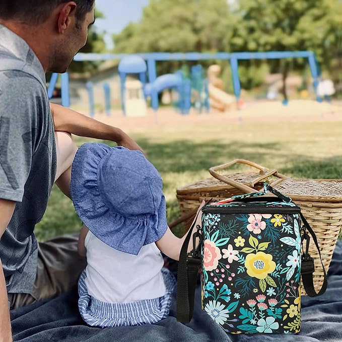 Breastmilk Cooler Bag with Ice Pack Fits Up to 9oz Bottles - Insulated Baby Bottle Cooler with Strap - Nursing Mom & Daycare Travel-CubbioJoy