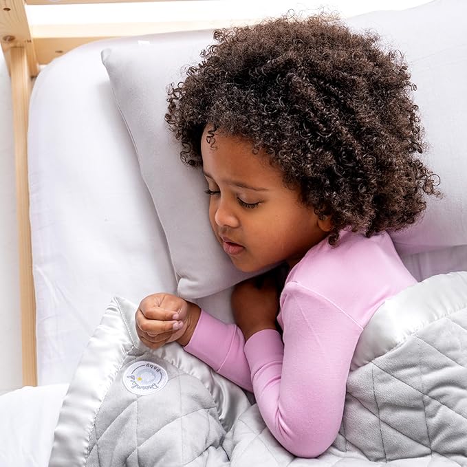 Dreamland Baby Premium Toddler Pillow and White Pillowcase, 13 x 18. Machine Washable, Ergonomic Kids Pillow + Ultra Soft Viscose Pillowcase. Mom-Owned US Business, Premium Materials-CubbioJoy