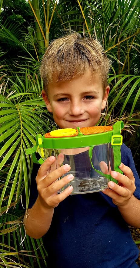 Bug Hunting Kit, Green Safari Vest, Hat, Binoculars, Lg. Butterfly Net, Bug Container, Whistle, Flashlight, Magnifier, Thermostat, Compass, Age 3+-CubbioJoy