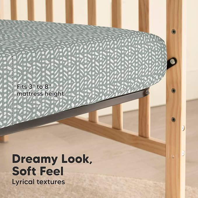 KeaBabies 2-Pack Muslin Crib Sheets for Boys, Girls - 100% Organic Cotton Fitted Baby Crib Mattress Sheet, Soft Breathable Standard Toddler Bed Cover Bedding Set, Neutral, Durable 52x28 (Nordic)-CubbioJoy