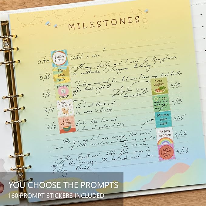 Keepsake Baby Memory Book Girl Boy – Timeless Leather-Bound Baby Milestone Book – Baby Book Keepsake Record First 5 Years – Gender Neutral Baby Scrapbook Album, Baby Album Journal Registry Search Gift-CubbioJoy