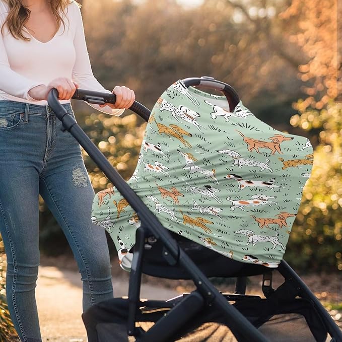 Binienty Cartoon Puppy Design Baby Stuff Car Seat Covers Womens Multi-use Cover Carseat Canopy, Elastic Lounger Canopy - Newborn Essentials, Nursing Top-CubbioJoy