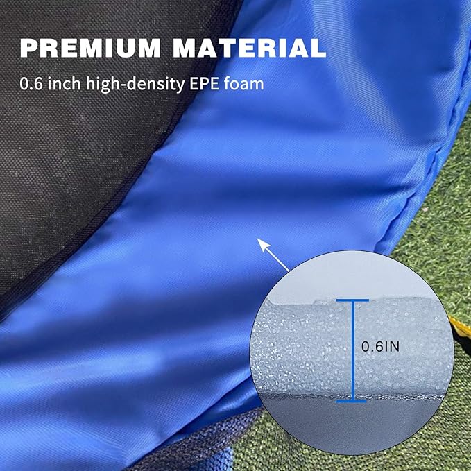 16FT/15FT/14FT/12FT/10FT Trampoline Safety Pad Replacement, Round Trampoline Spring Protection Cover, Fits 16FT/15FT/14FT/12FT/10FT Frames, Water-Resistant Trampoline Accessories-CubbioJoy