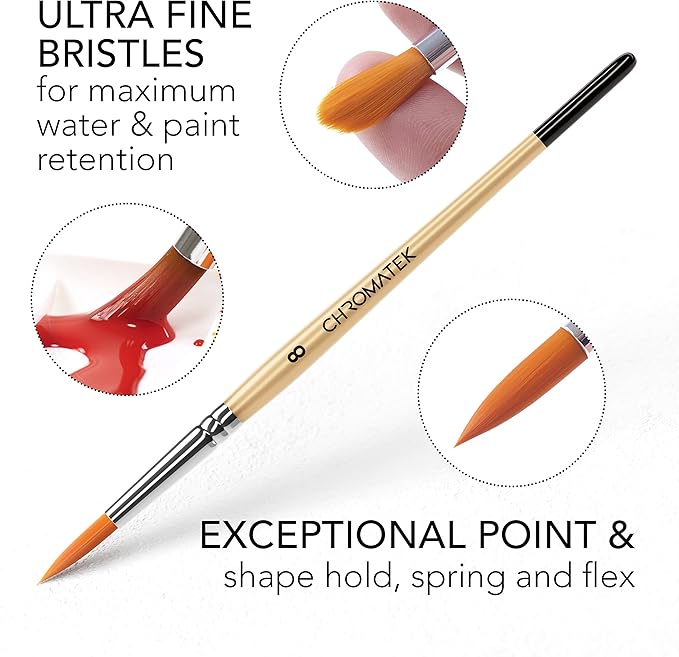 CHROMATEK Watercolor Paint Set, 84 Piece Kit, Video Tutorial Course, 48 Tubes, from Beginner to Intermediate & Professional Artists, Paper, 8 Brushes, Palette, Aquapen, Masking Tape, 12ml Tubes-CubbioJoy